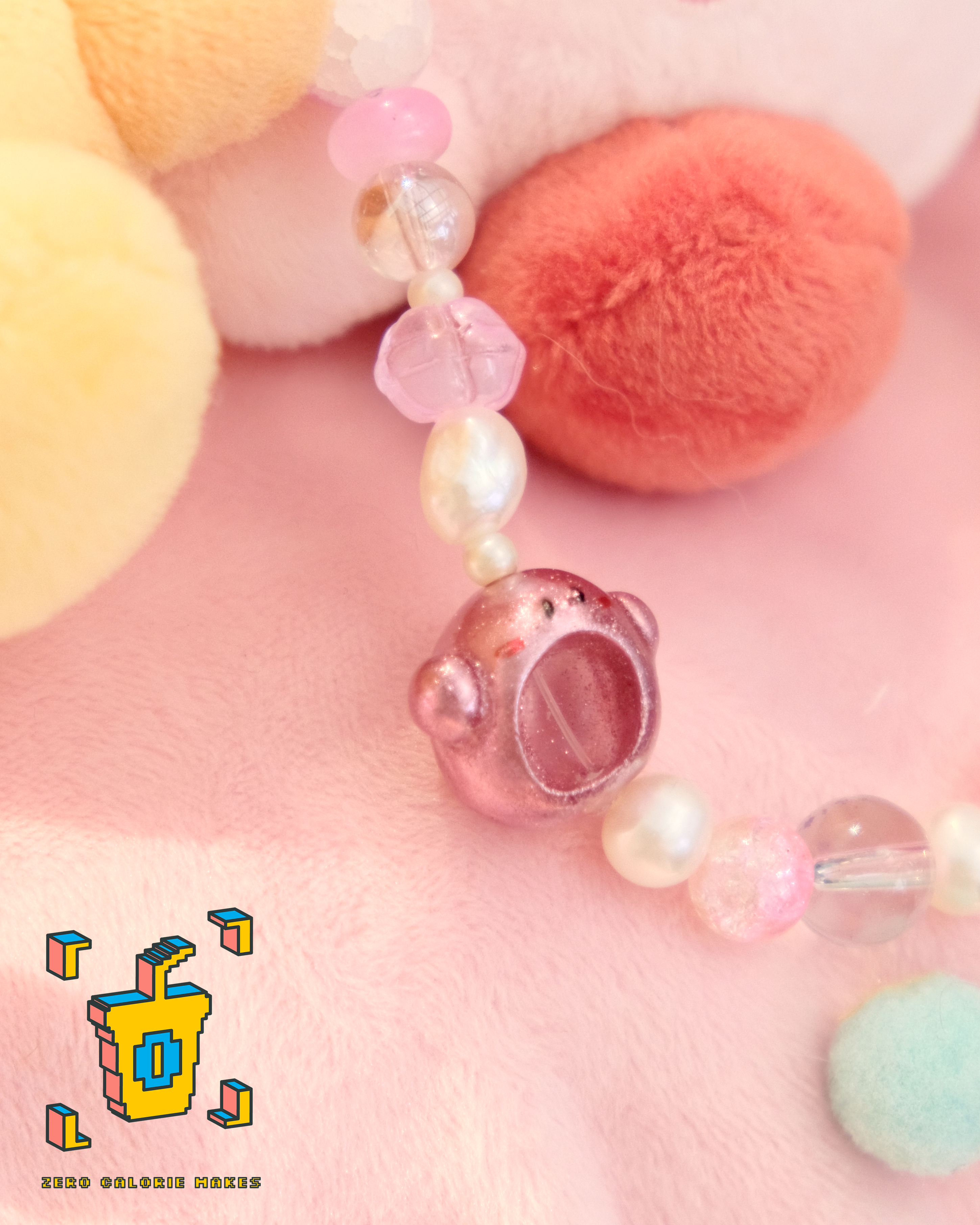 Inhale Kirby Phone Charm