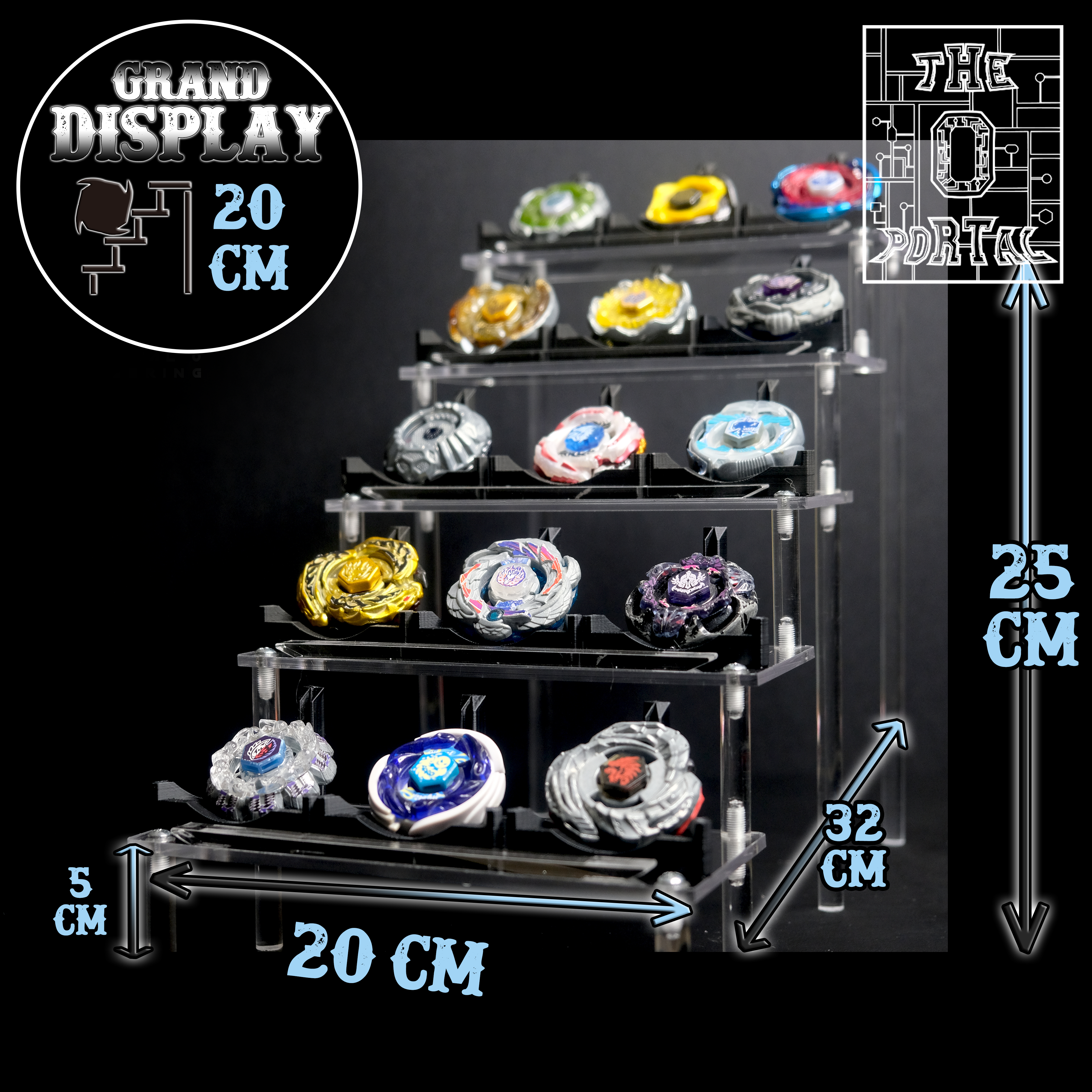 Grand Beyblade Display w/ Custom Bey Display